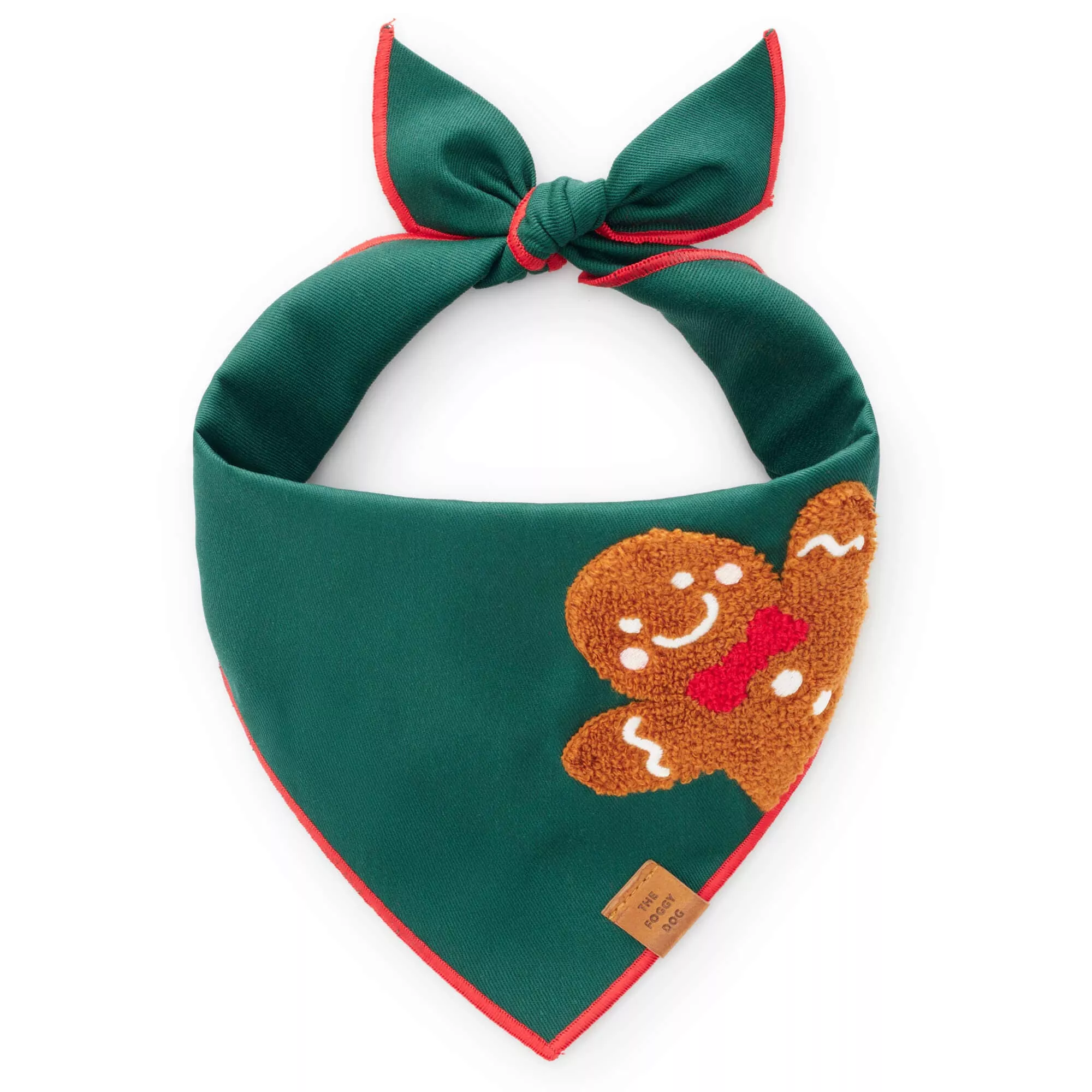 'Foggy Dog' Dog Bandana - Gingerbread Man Applique